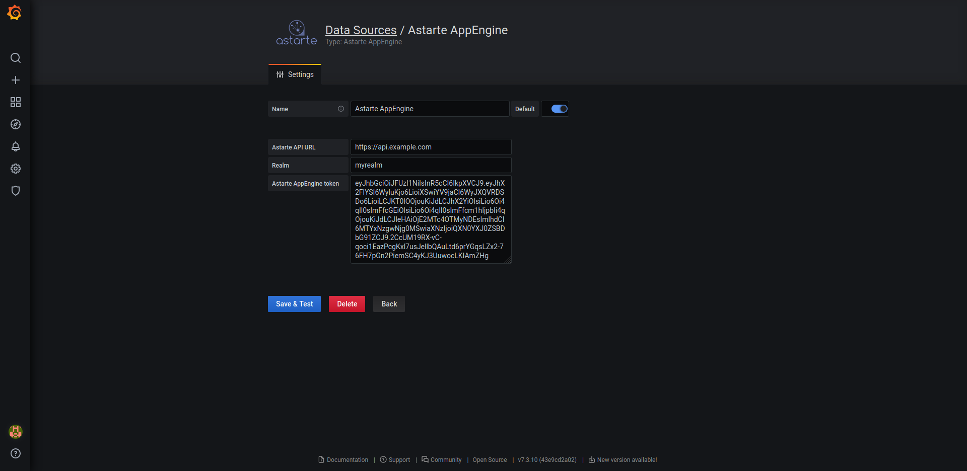 Datasource configuration fields